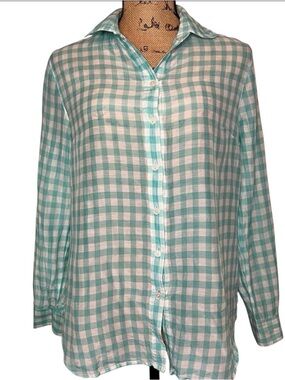 Coldwater Creek checked button up shirt medium